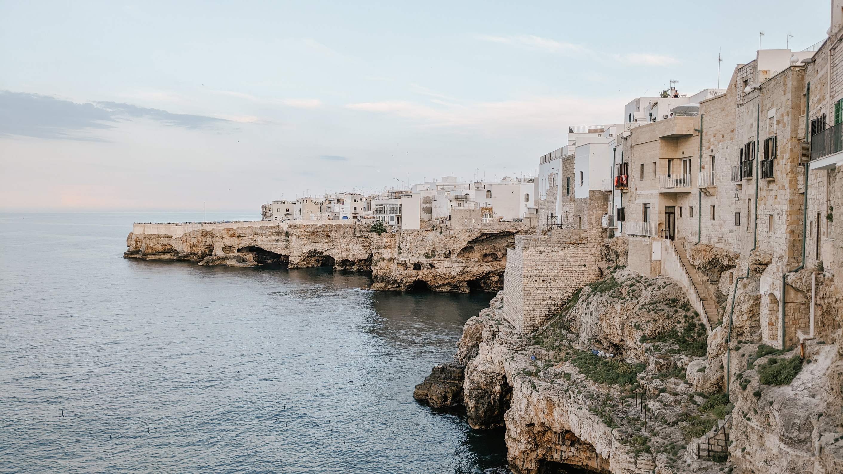 Beige Aesthetic Photo Of a Coast in Bari, Apulia, Italy